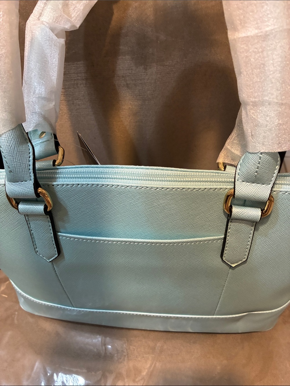 Tignanello🥳HP🥳Powder Blue Leather Purse - Picture 6 of 16